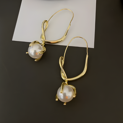 Twisted Pearl Drop Earrings - Marcelline