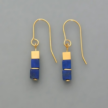 Blue Cube Earrings - Zara