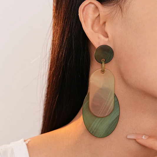Green Drop Statement Earrings – Celestine