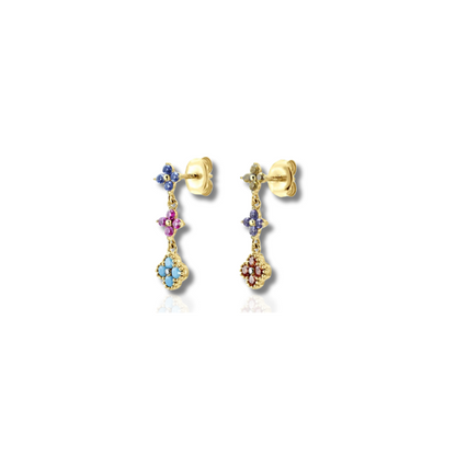 Floral Dangle Charm Earrings – Millie