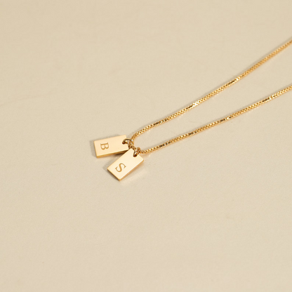 Personalised necklace with engraved card - Necklace with engraved name tag