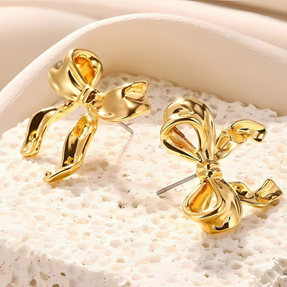 Gold Bow Earrings - Eloise