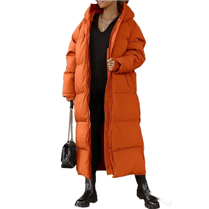 Lily Quilted Puffer Coat | Oversized Hooded Coat