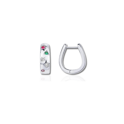 Vibrant Multicolor Cubic Zirconia Huggie Earrings - Mila