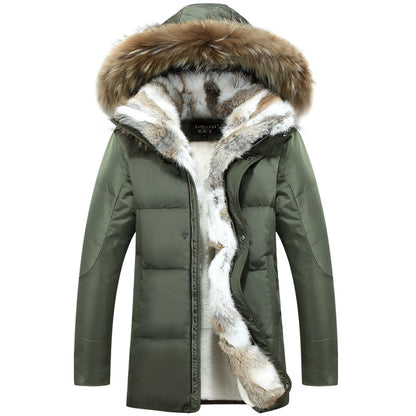 Sofia Nylon Parka Jacket | Fur Trim Hood Mid-Thigh Jacket