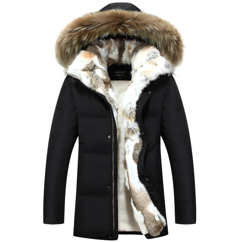 Sofia Nylon Parka Jacket | Fur Trim Hood Mid-Thigh Jacket