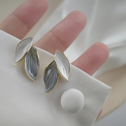 Leaf-Shaped Stud Earrings – Nora