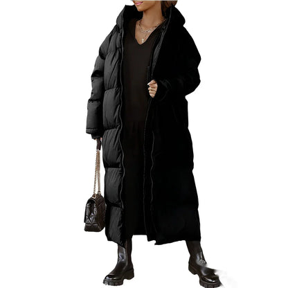 Lily Quilted Puffer Coat | Oversized Hooded Coat
