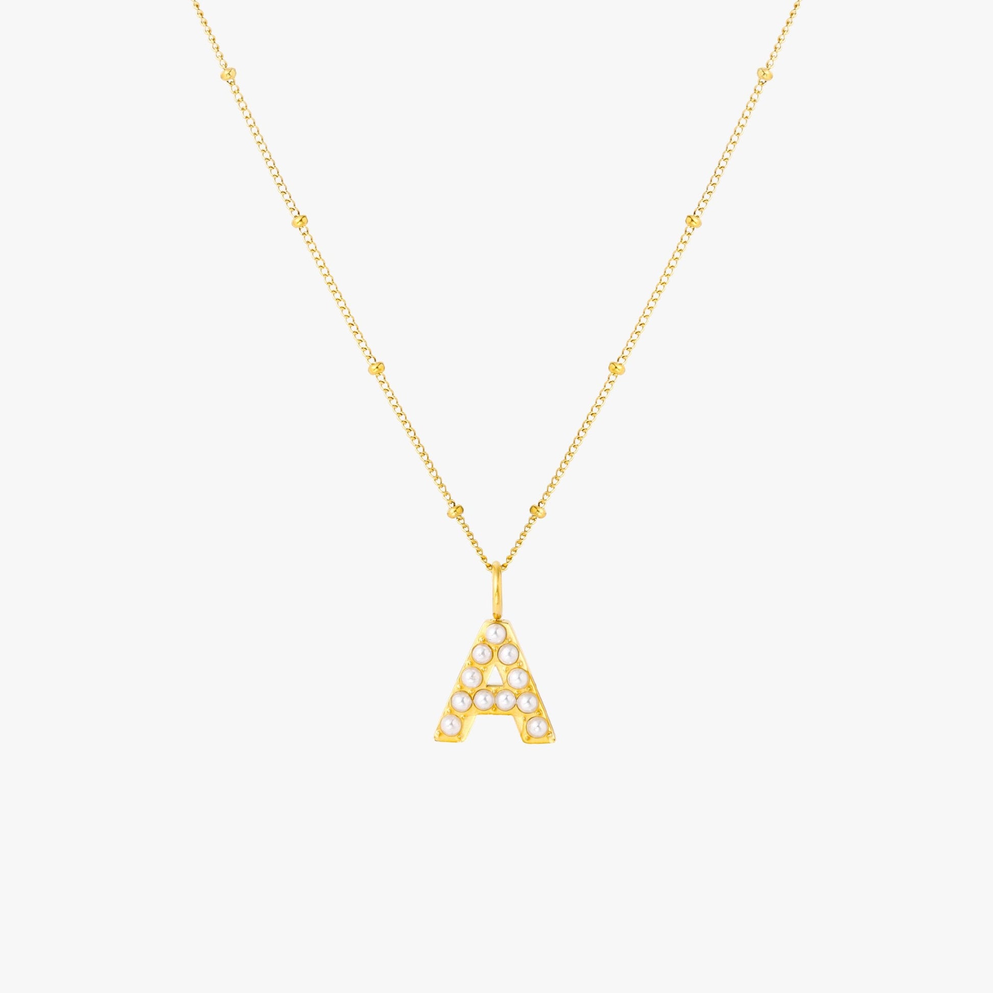 A Pearl Initial Necklace