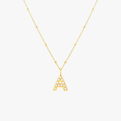 A Pearl Initial Necklace