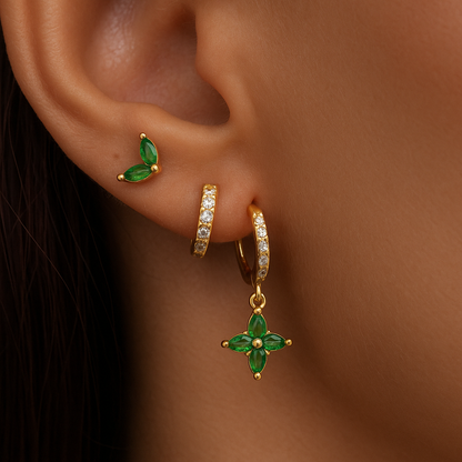 Gold Plated Earrings Timeless Set - Trio