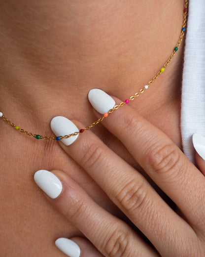 Alba - Rainbow and gold necklace