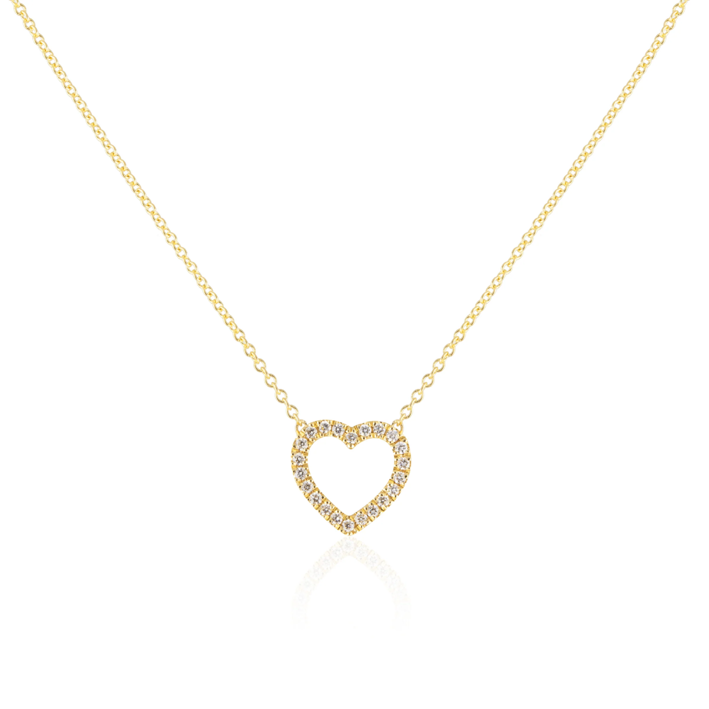 Small love necklace - gold diamond heart necklace