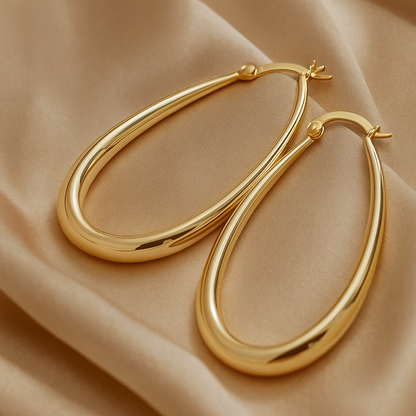 Vintage Gold Hoop Earrings - Ella