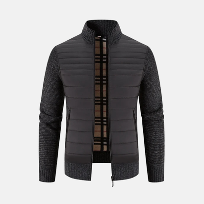 Benjamin Hybrid Jacket | Slim Fit Quilted Zip Front Jacket