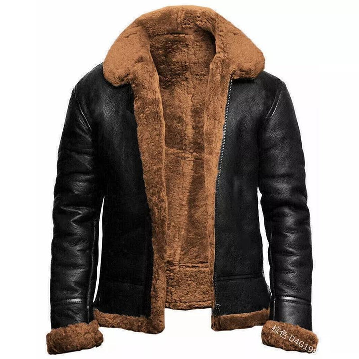 Joshua Leather Bomber Jacket | Slim Fit Shearling Lined Jacket