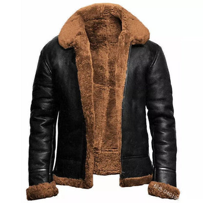 Joshua Leather Bomber Jacket | Slim Fit Shearling Lined Jacket