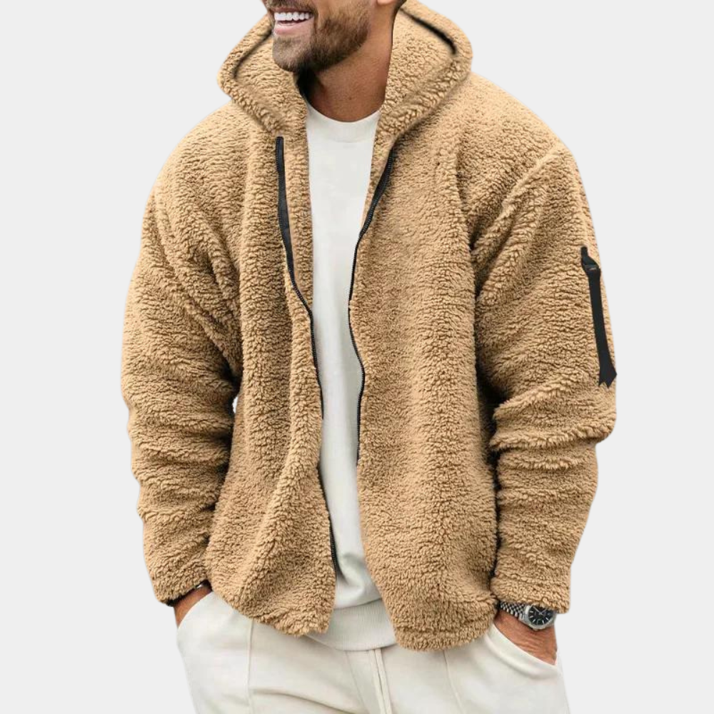 Harry Fleece Hooded Jacket | Relaxed Fit Utility Pocket Jacket