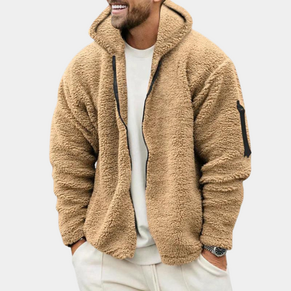 Harry Fleece Hooded Jacket | Relaxed Fit Utility Pocket Jacket