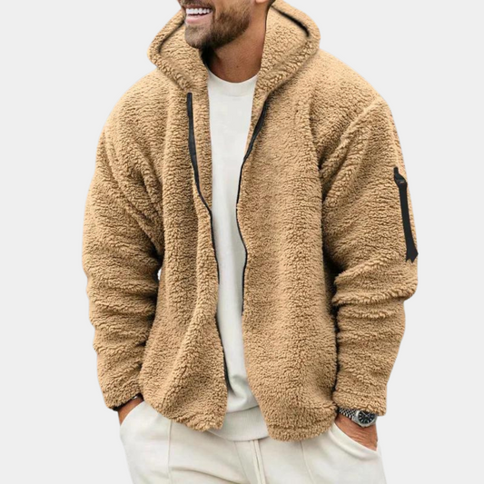 Harry Fleece Hooded Jacket | Relaxed Fit Utility Pocket Jacket