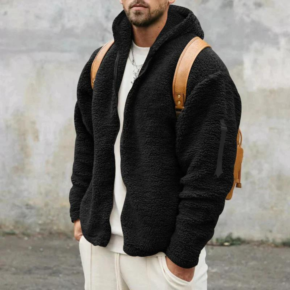 Harry Fleece Hooded Jacket | Relaxed Fit Utility Pocket Jacket