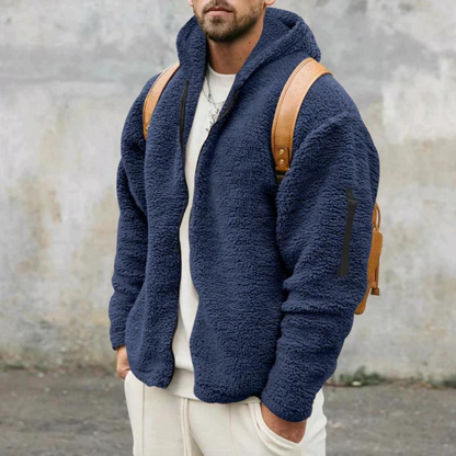 Harry Fleece Hooded Jacket | Relaxed Fit Utility Pocket Jacket