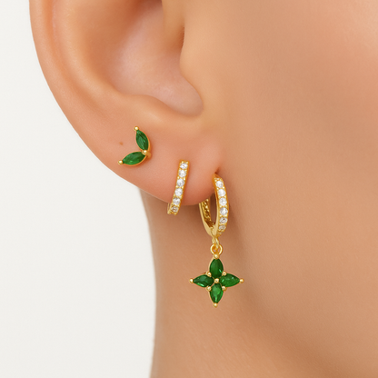 Gold Plated Earrings Timeless Set - Trio