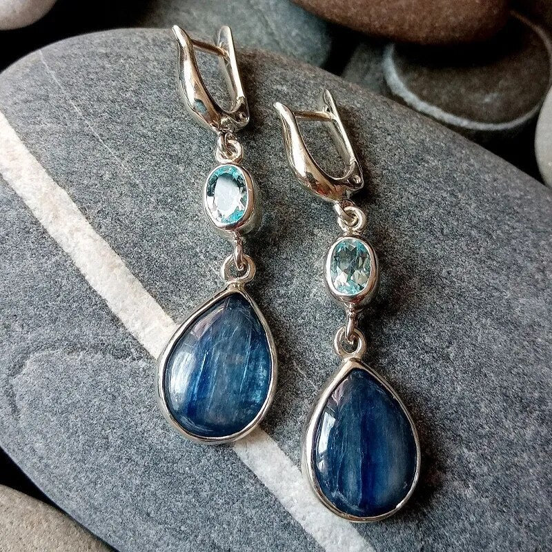 Vintage Blue Stone Earrings