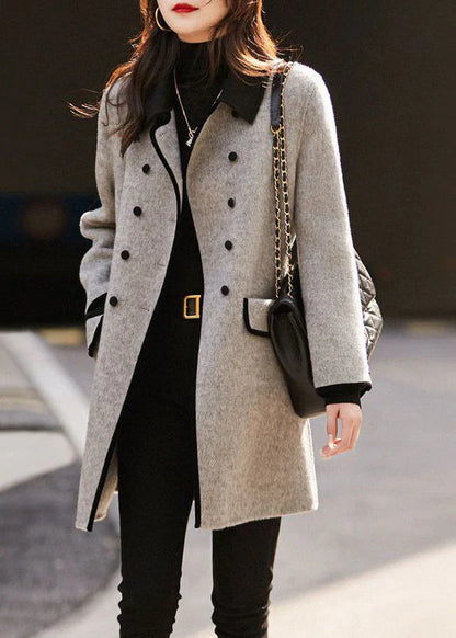 Isla Wool Double-Breasted Coat | Notched Collar Relaxed Fit Coat