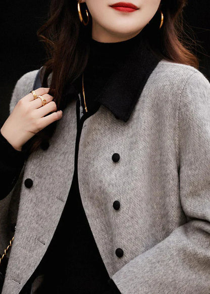 Isla Wool Double-Breasted Coat | Notched Collar Relaxed Fit Coat