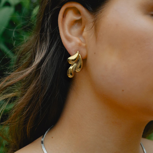 Gold-Plated Drop Earrings - Mia