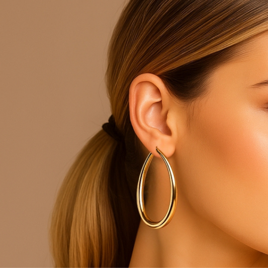 Vintage Gold Hoop Earrings - Ella