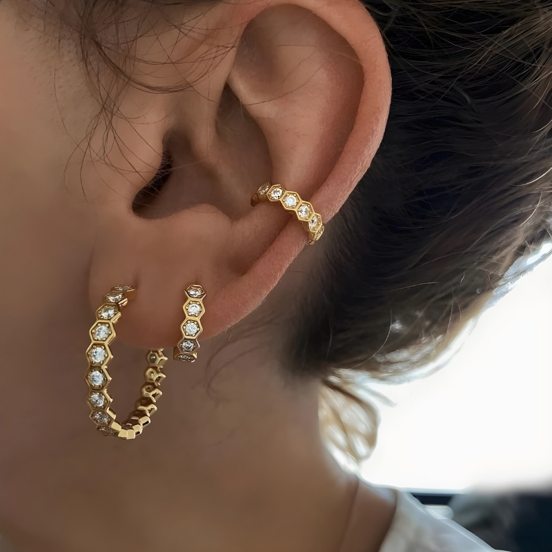 Hive Hoop Earrings Geometric - Alexa