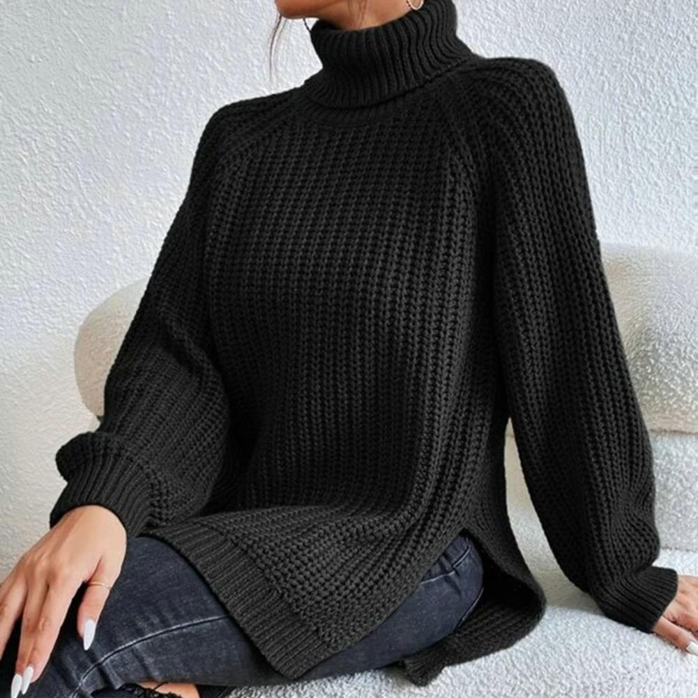 Isabella Wool Turtleneck Sweater | Ribbed Loose Fit Sweater