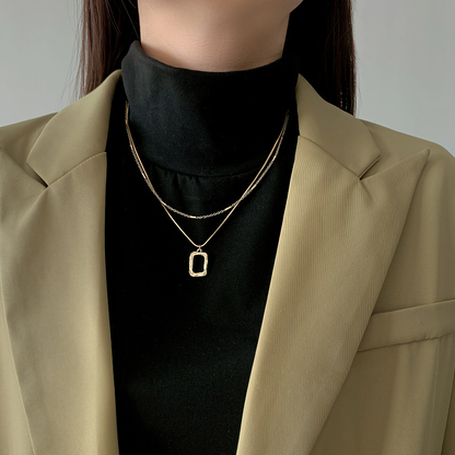 Layered Pendant Necklace - Elise