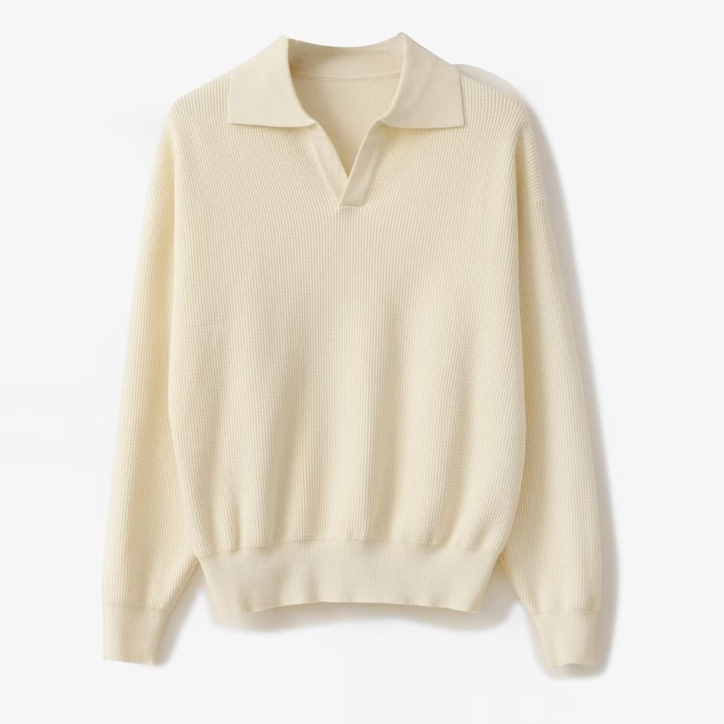 Theodore Wool Polo Sweater | Relaxed Fit Casual Polo Sweater