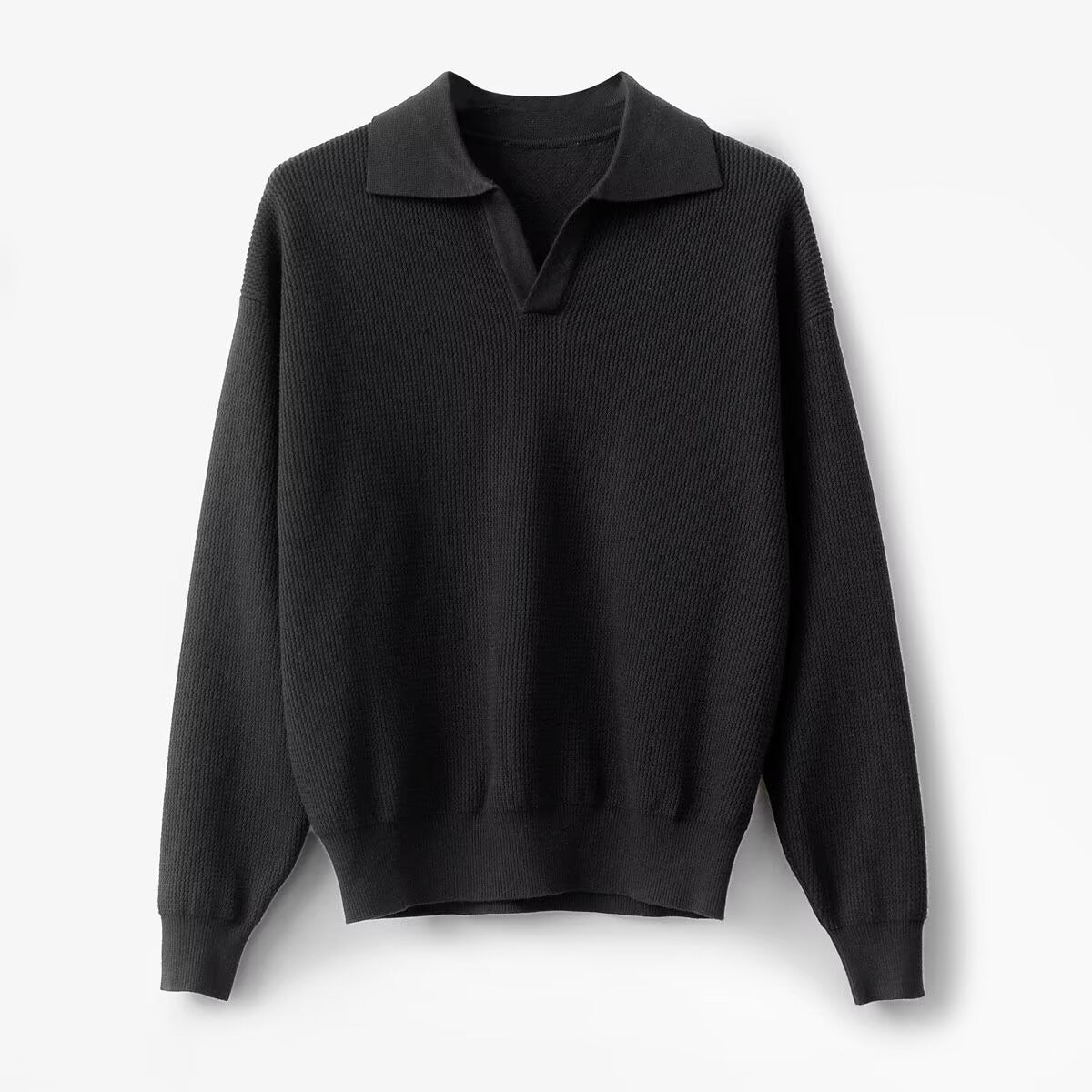 Theodore Wool Polo Sweater | Relaxed Fit Casual Polo Sweater