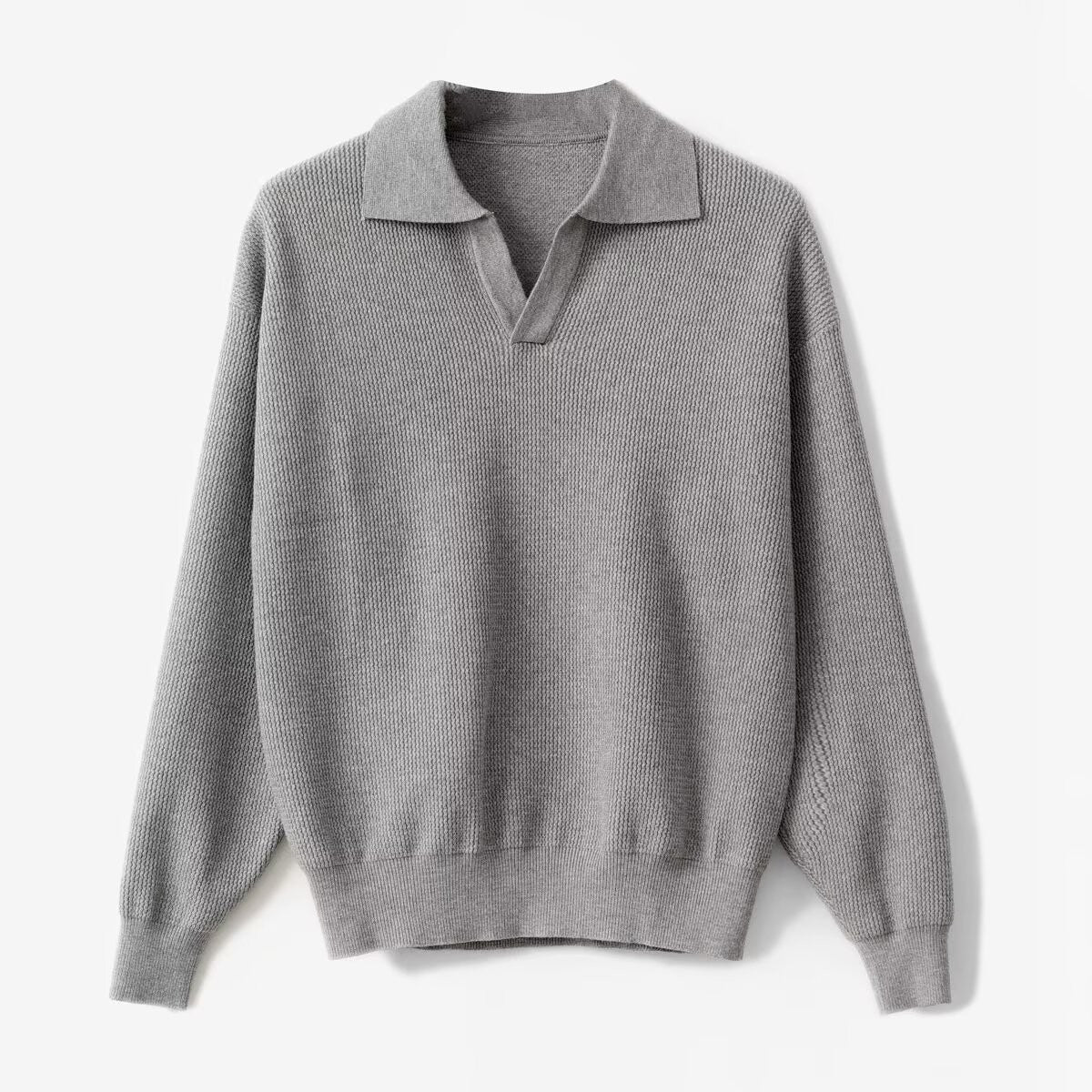 Theodore Wool Polo Sweater | Relaxed Fit Casual Polo Sweater
