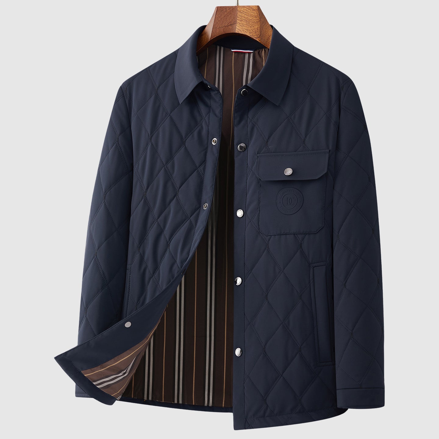 Oscar Quilted Jacket | Collared Button Front Jacket