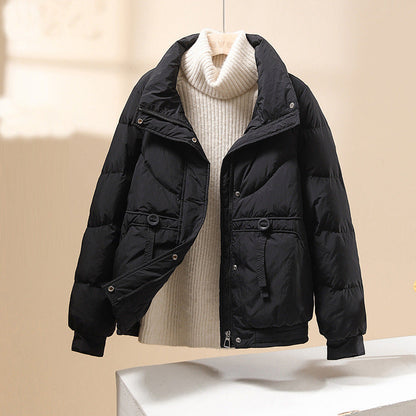 Olivia Puffer Jacket | Quilted High Collar Cropped Jacket