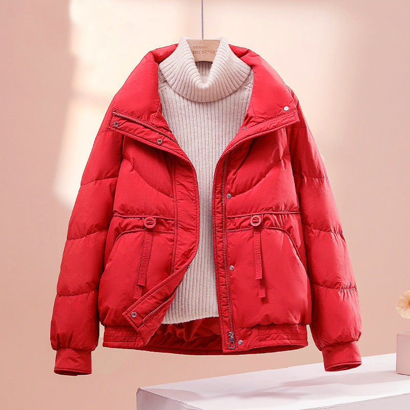 Olivia Puffer Jacket | Quilted High Collar Cropped Jacket