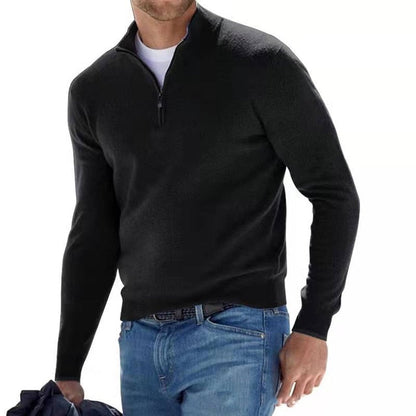 Harry Wool Quarter-Zip Pullover Sweater | Regular Fit Zip Neck Sweater
