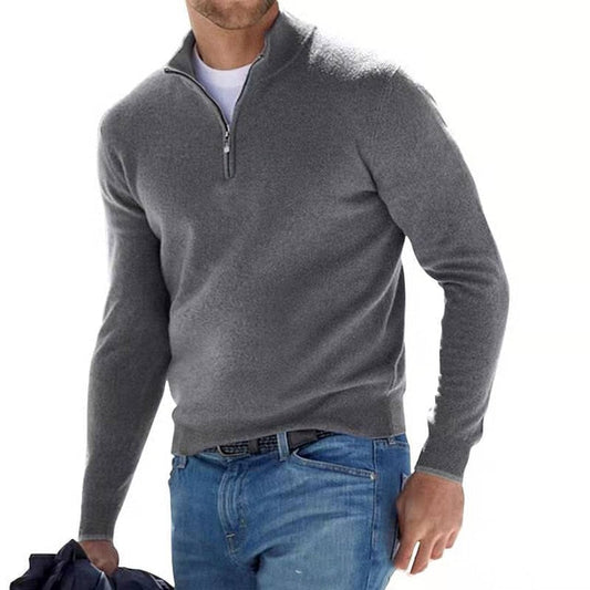 Harry Wool Quarter-Zip Pullover Sweater | Regular Fit Zip Neck Sweater