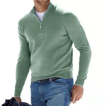 Harry Wool Quarter-Zip Pullover Sweater | Regular Fit Zip Neck Sweater