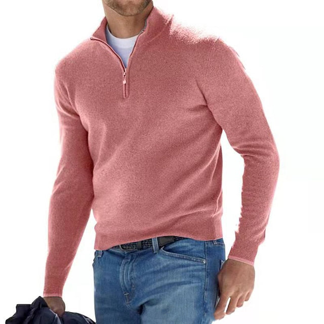 Harry Wool Quarter-Zip Pullover Sweater | Regular Fit Zip Neck Sweater
