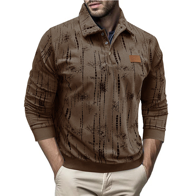 Harrison Cotton Ribbed Pullover Shirt | Button Collar Casual Pullover Shirt