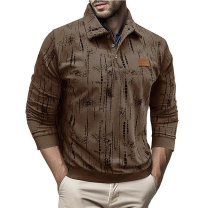Harrison Cotton Ribbed Pullover Shirt | Button Collar Casual Pullover Shirt