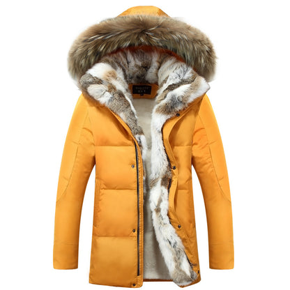 Sofia Nylon Parka Jacket | Fur Trim Hood Mid-Thigh Jacket