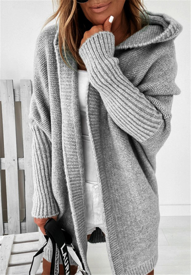 Isabella Wool Hooded Cardigan | Loose Fit Open Front Cardigan