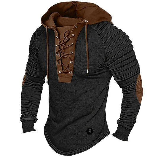 George Cotton Hooded Hoodie | Slim Fit Lace-Up Hoodie